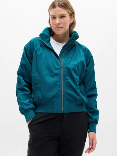 Athleta Jetset Bomber In Coastal Teal