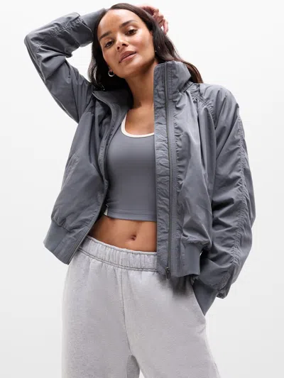 Athleta Jetset Bomber In Gray