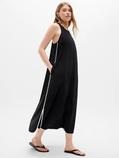 Athleta Journey Dress In Black/bright White