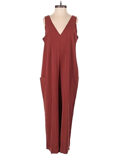Pre-owned Athleta Jumpsuit In Burgundy