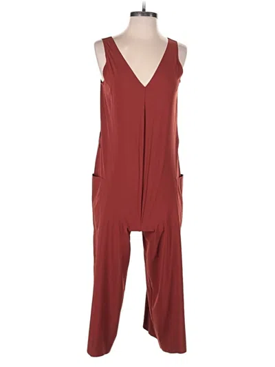 Pre-owned Athleta Jumpsuit In Burgundy
