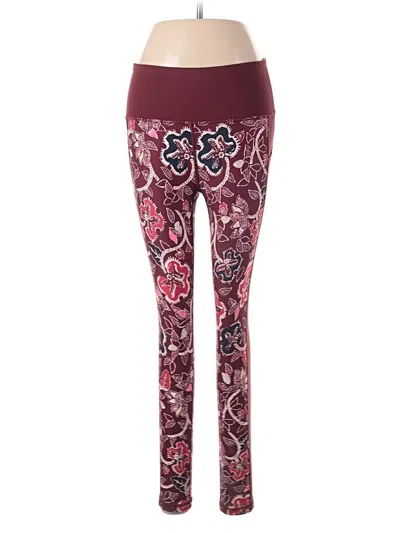 Pre-owned Athleta Leggings In Burgundy