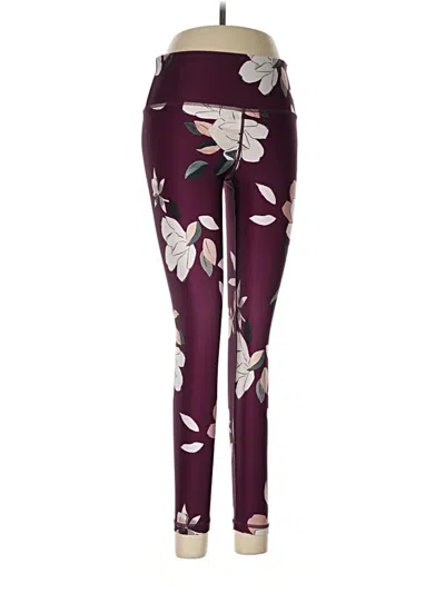 Pre-owned Athleta Leggings In Burgundy
