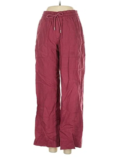 Pre-owned Athleta Linen Pants In Burgundy