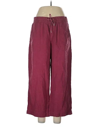 Pre-owned Athleta Linen Pants In Burgundy