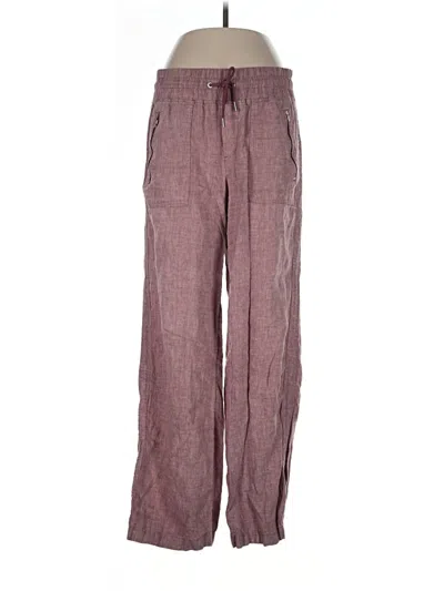 Pre-owned Athleta Linen Pants In Burgundy