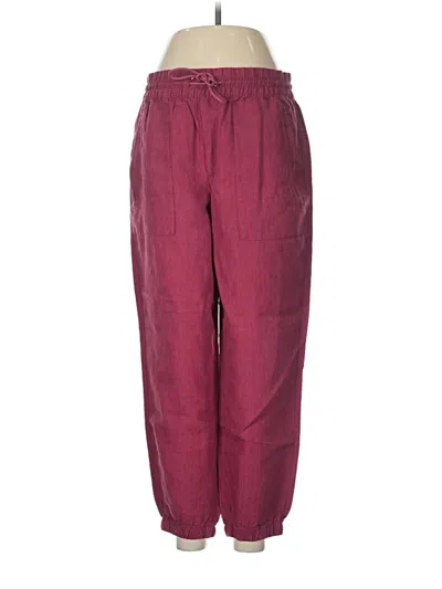 Pre-owned Athleta Linen Pants In Burgundy