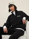 Athleta Power Of She 1/4 Zip Sweatshirt In Black