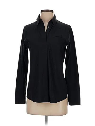 Pre-owned Athleta Long Sleeve Blouse In Black