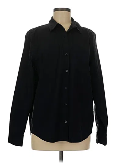 Pre-owned Athleta Long Sleeve Blouse In Black