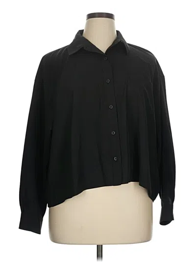 Pre-owned Athleta Long Sleeve Blouse In Black