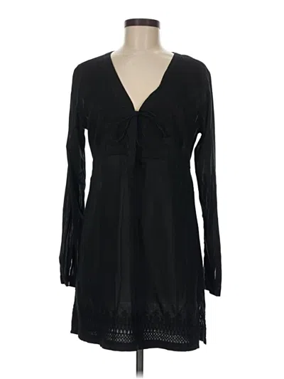 Pre-owned Athleta Long Sleeve Blouse In Black
