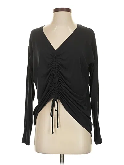 Pre-owned Athleta Long Sleeve Blouse In Black