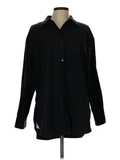 Pre-owned Athleta Long Sleeve Blouse In Black