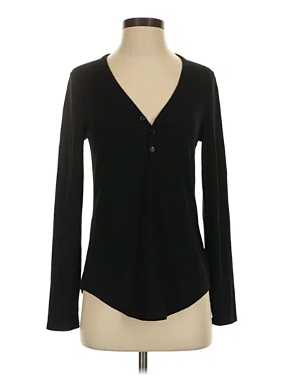 Pre-owned Athleta Long Sleeve Blouse In Black