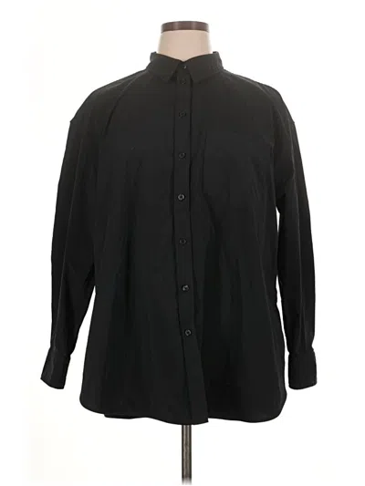 Pre-owned Athleta Long Sleeve Blouse In Black