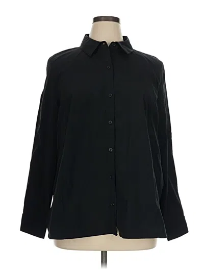 Pre-owned Athleta Long Sleeve Blouse In Black