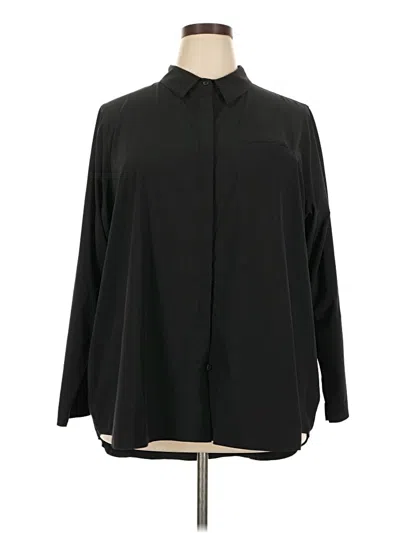 Pre-owned Athleta Long Sleeve Blouse In Black
