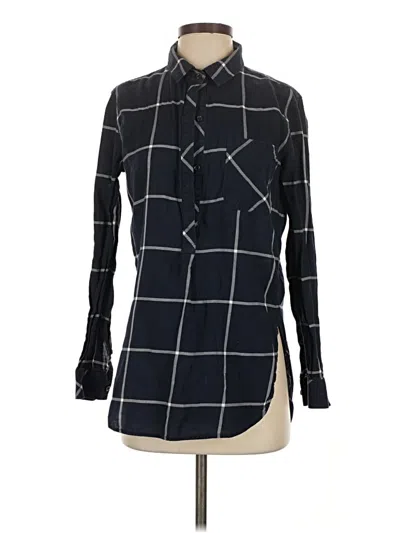 Pre-owned Athleta Long Sleeve Blouse In Black