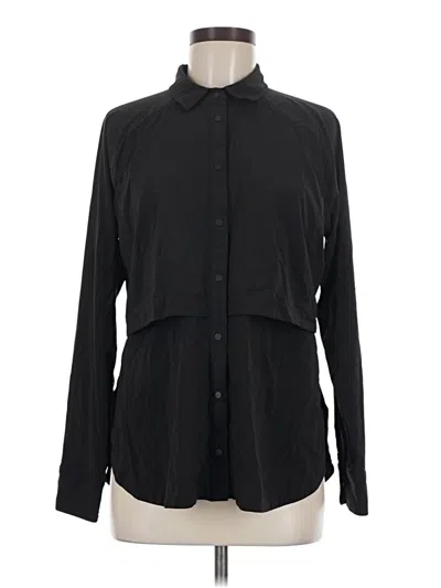 Pre-owned Athleta Long Sleeve Blouse In Black