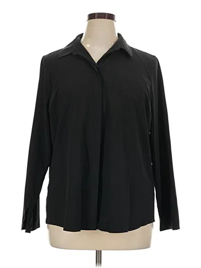 Pre-owned Athleta Long Sleeve Blouse In Black
