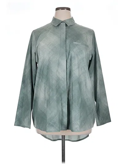 Pre-owned Athleta Long Sleeve Blouse In Blue