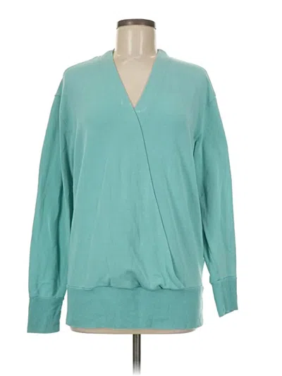 Pre-owned Athleta Long Sleeve Blouse In Blue