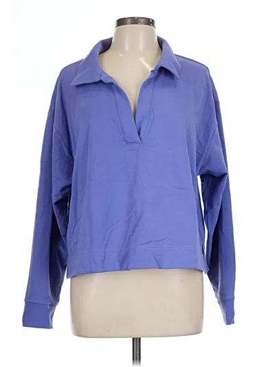 Pre-owned Athleta Long Sleeve Blouse In Blue