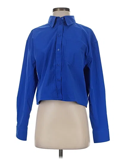 Pre-owned Athleta Long Sleeve Blouse In Blue