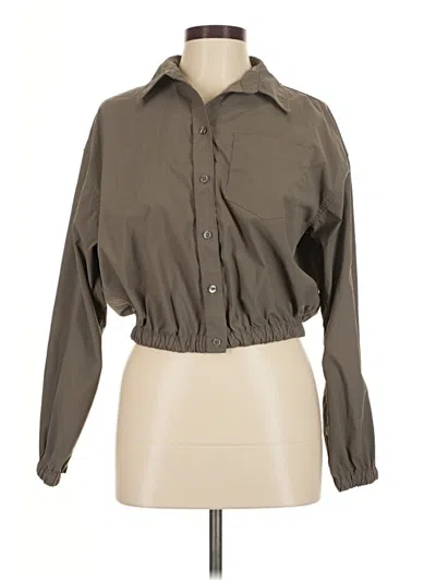 Pre-owned Athleta Long Sleeve Blouse In Brown