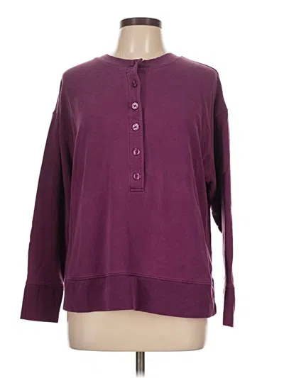 Pre-owned Athleta Long Sleeve Blouse In Burgundy