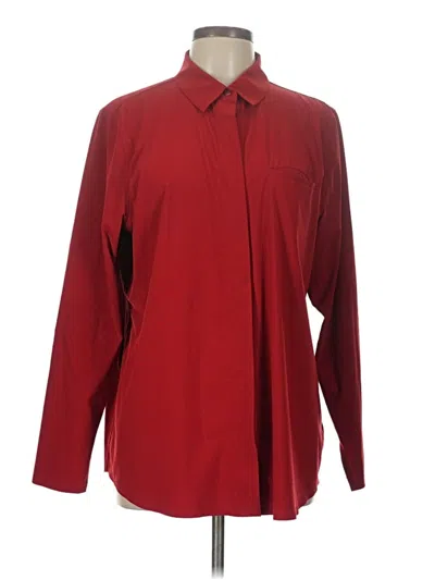 Pre-owned Athleta Long Sleeve Blouse In Burgundy
