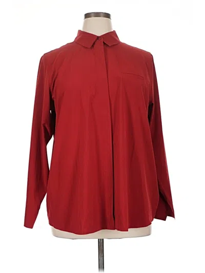 Pre-owned Athleta Long Sleeve Blouse In Burgundy