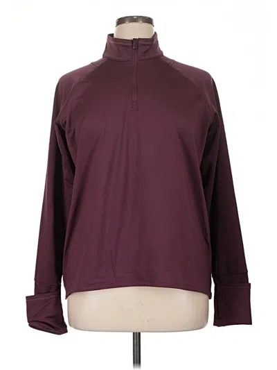 Pre-owned Athleta Long Sleeve Blouse In Burgundy