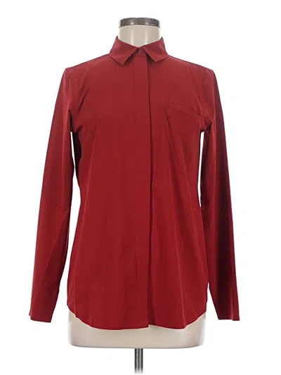 Pre-owned Athleta Long Sleeve Blouse In Burgundy