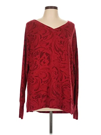 Pre-owned Athleta Long Sleeve Blouse In Burgundy