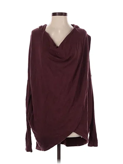 Pre-owned Athleta Long Sleeve Blouse In Burgundy