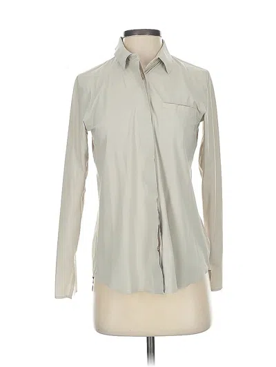 Pre-owned Athleta Long Sleeve Blouse In Gray