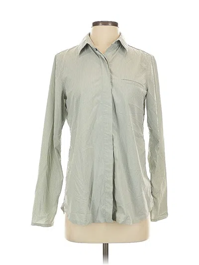 Pre-owned Athleta Long Sleeve Blouse In Gray