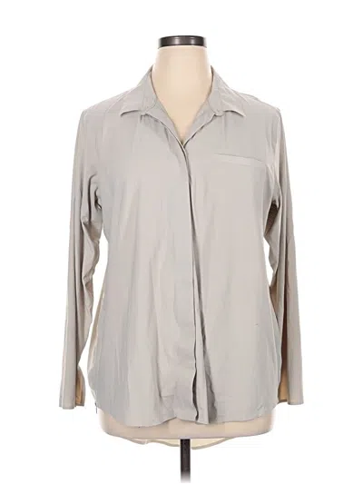 Pre-owned Athleta Long Sleeve Blouse In Gray