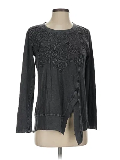 Pre-owned Athleta Long Sleeve Blouse In Gray
