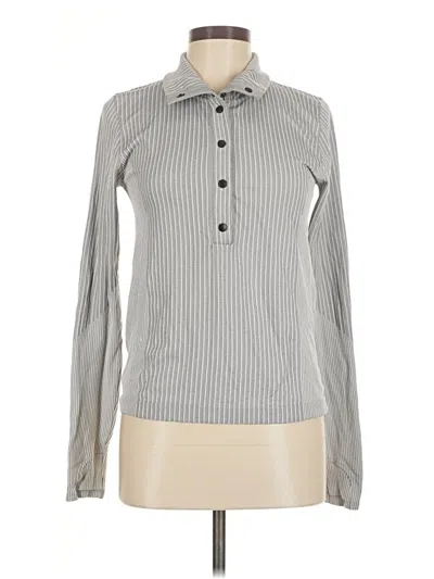 Pre-owned Athleta Long Sleeve Blouse In Gray