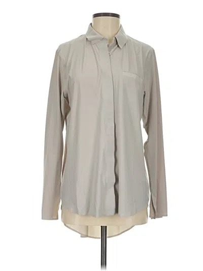 Pre-owned Athleta Long Sleeve Blouse In Gray