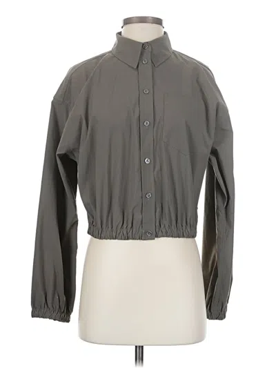 Pre-owned Athleta Long Sleeve Blouse In Gray