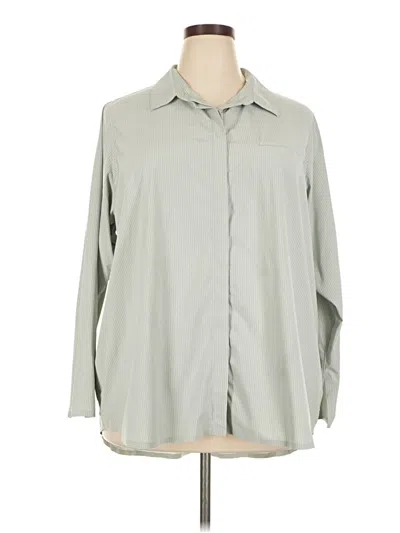 Pre-owned Athleta Long Sleeve Blouse In Gray