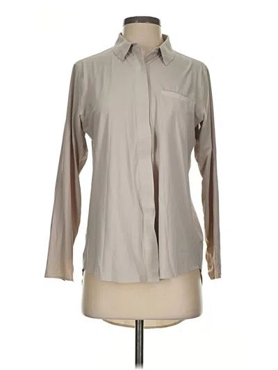 Pre-owned Athleta Long Sleeve Blouse In Gray