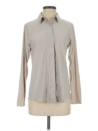 Pre-owned Athleta Long Sleeve Blouse In Gray