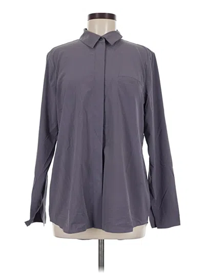 Pre-owned Athleta Long Sleeve Blouse In Gray