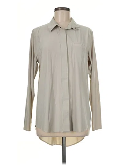 Pre-owned Athleta Long Sleeve Blouse In Gray