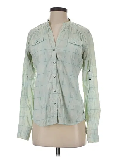 Pre-owned Athleta Long Sleeve Blouse In Green